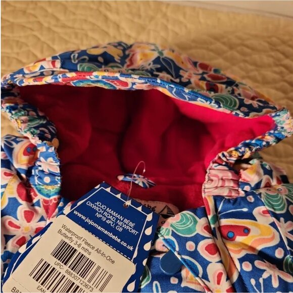 NWT JoJo Maman Bebe All-In-One Waterproof Fleece Lined 3-6 months - Picture 8 of 10